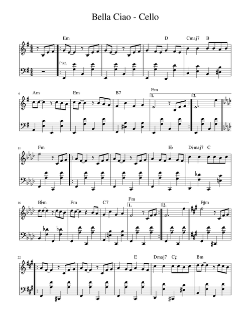 Bella Ciao - Cello