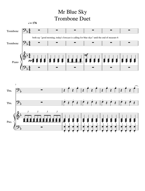 Mr Blue Sky Trombone Duet