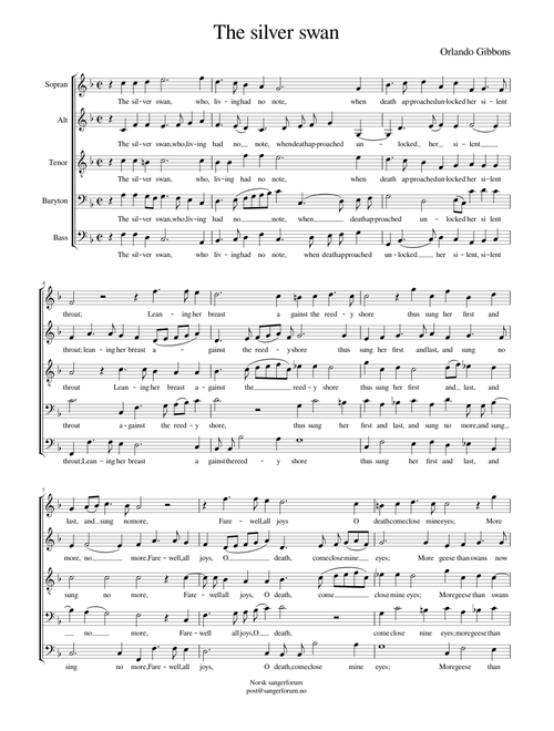 The silver swan - Orlando Gibbons