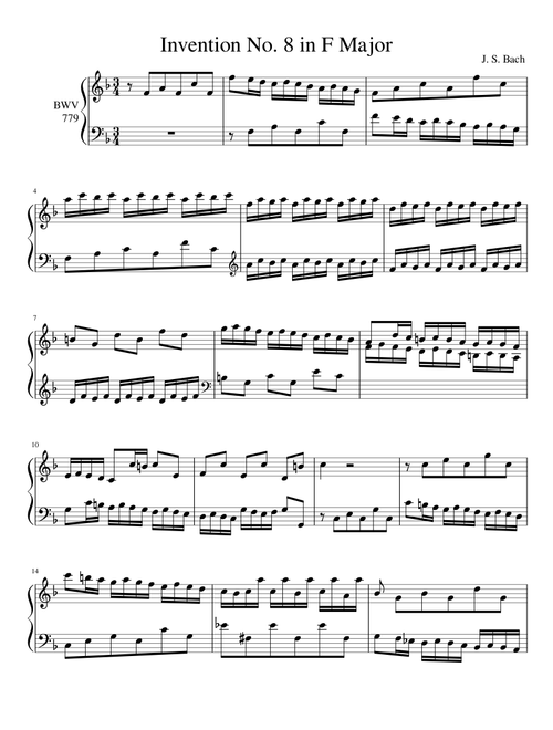 Invention No. 8 in F Major