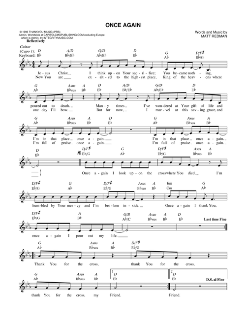 Once Again - Matt Redman (Lead Sheet - Fake Book)