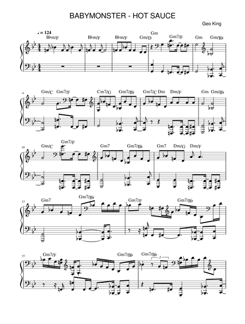 Hot Sauce (Arr. Gregory King) - BABYMONSTER (Easy Piano)