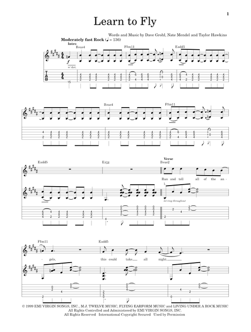 Learn To Fly - Foo Fighters (School of Rock - Guitar Tab)