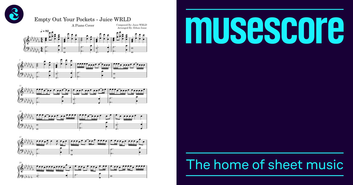 Empty out your pockets juice wrld sheet music for piano solo easy
