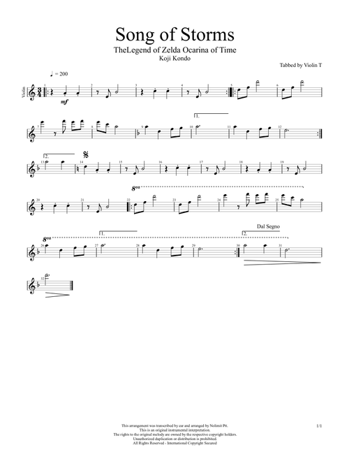 Song of Storms - Köji Kondo (Violin Solo)