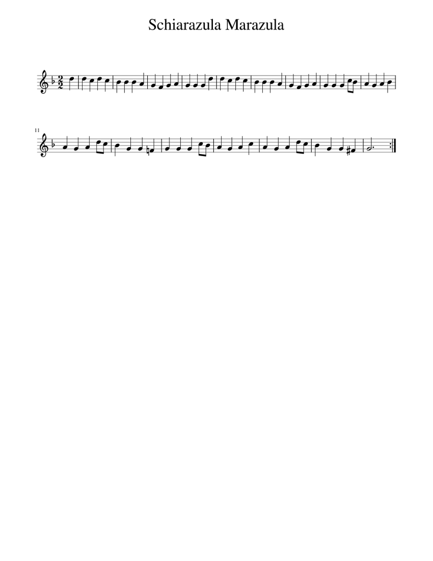 Schiarazula Marazula Sheet music for Piano (Solo) Easy | Musescore.com