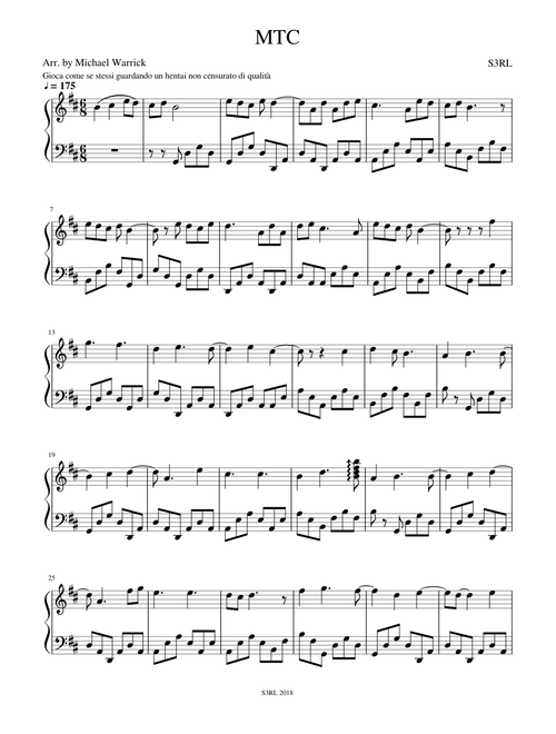 MTC - S3RL Piano Arrangement 
