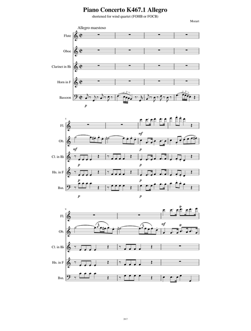 Allegro from Piano Concerto No.21 in C major, K.467.1 – Wolfgang Amadeus Mozart