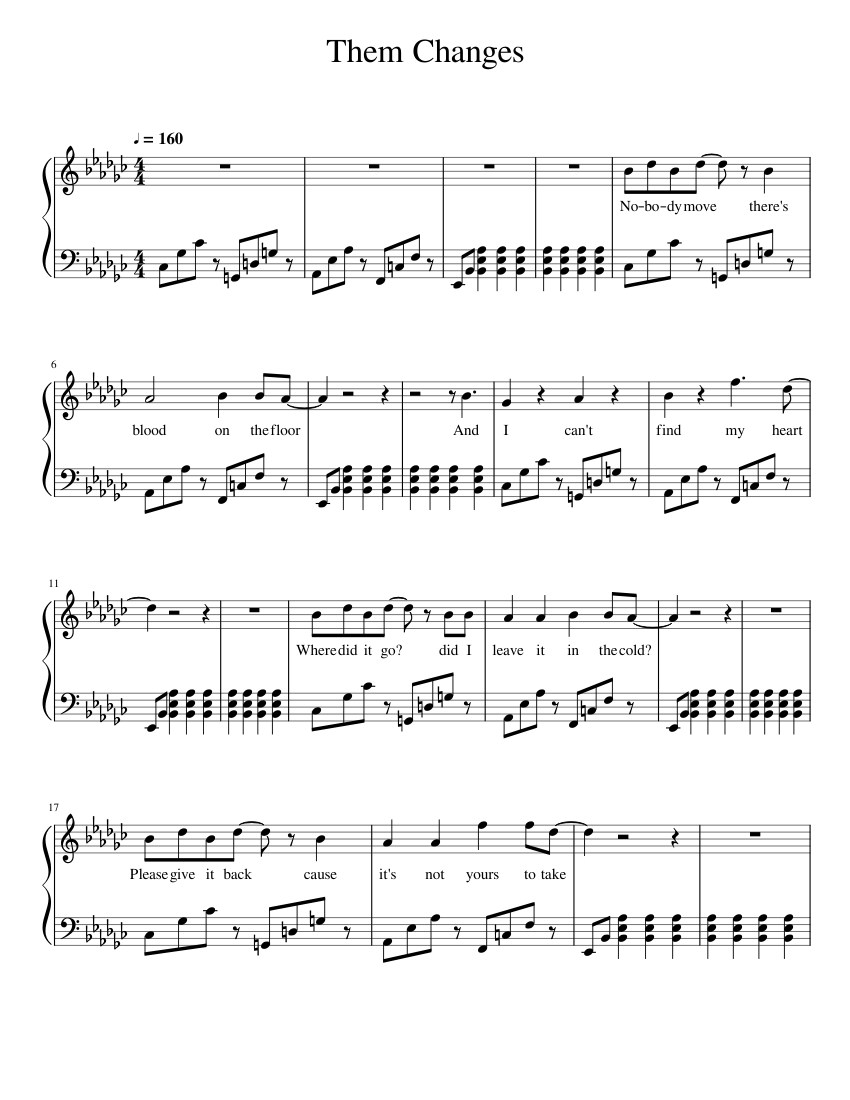 them changes lead sheet