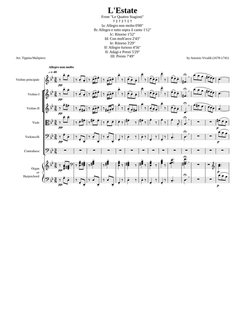 "L'Estate" (Summer) by Antonio Vivaldi