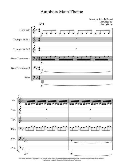 Autobots (Arr. João Marcos Maciel) - Steve Jablonsky (Brass Ensemble)