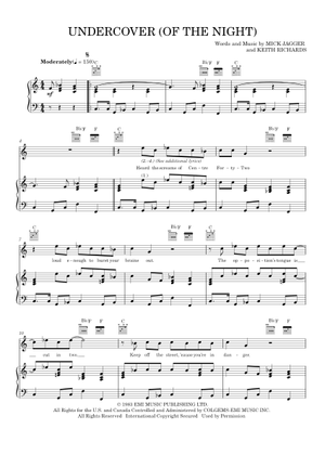 Play Official version of Undercover of the night Sheet Music