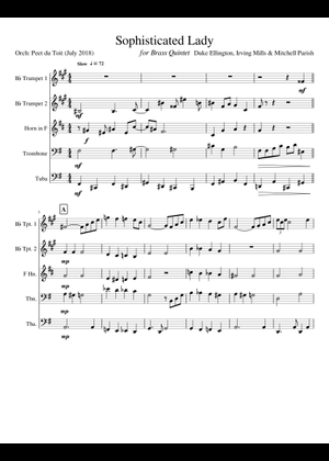 ボーカル　ビッグバンド譜面：SOPHISTICATED LADY Sophisticated Lady: Jazz Ensemble Conductor Score & Parts