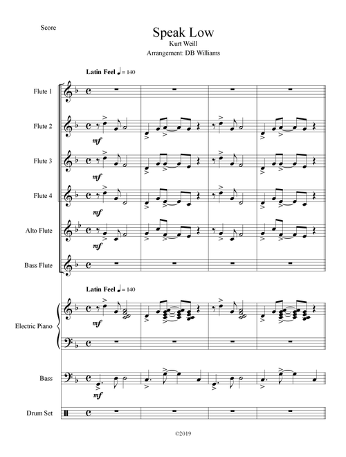 Speak Low (Arr. DB Williams) - Kurt Weill (Small Ensemble)