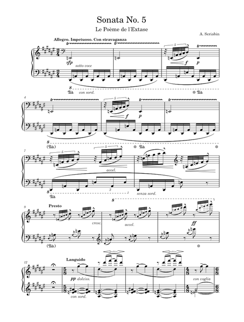 Piano Sonata No.5, Op.53 – Alexander Scriabin