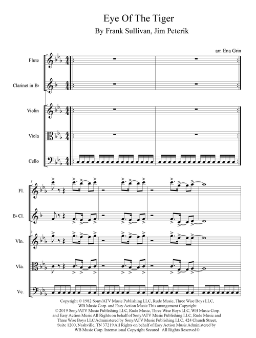 Eye Of The Tiger (Arr. Ena Grin) - Survivor (Large Ensemble)