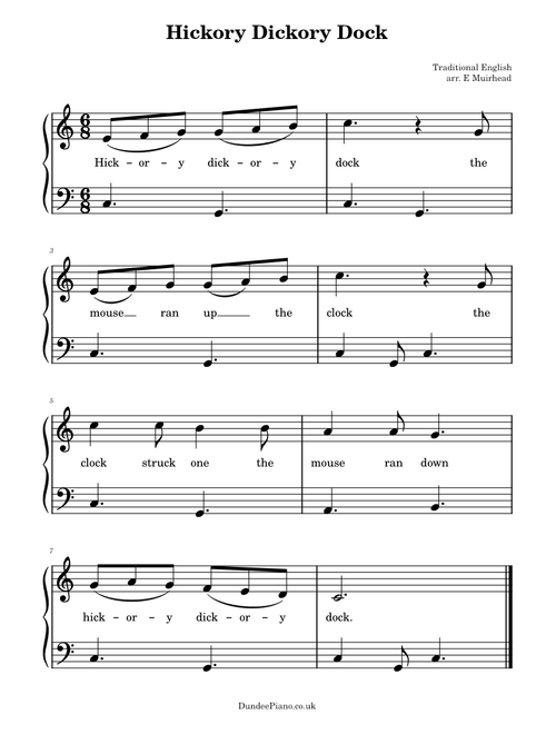 Nursery Rhymes and Children's Tunes sheet music by dundeepiano