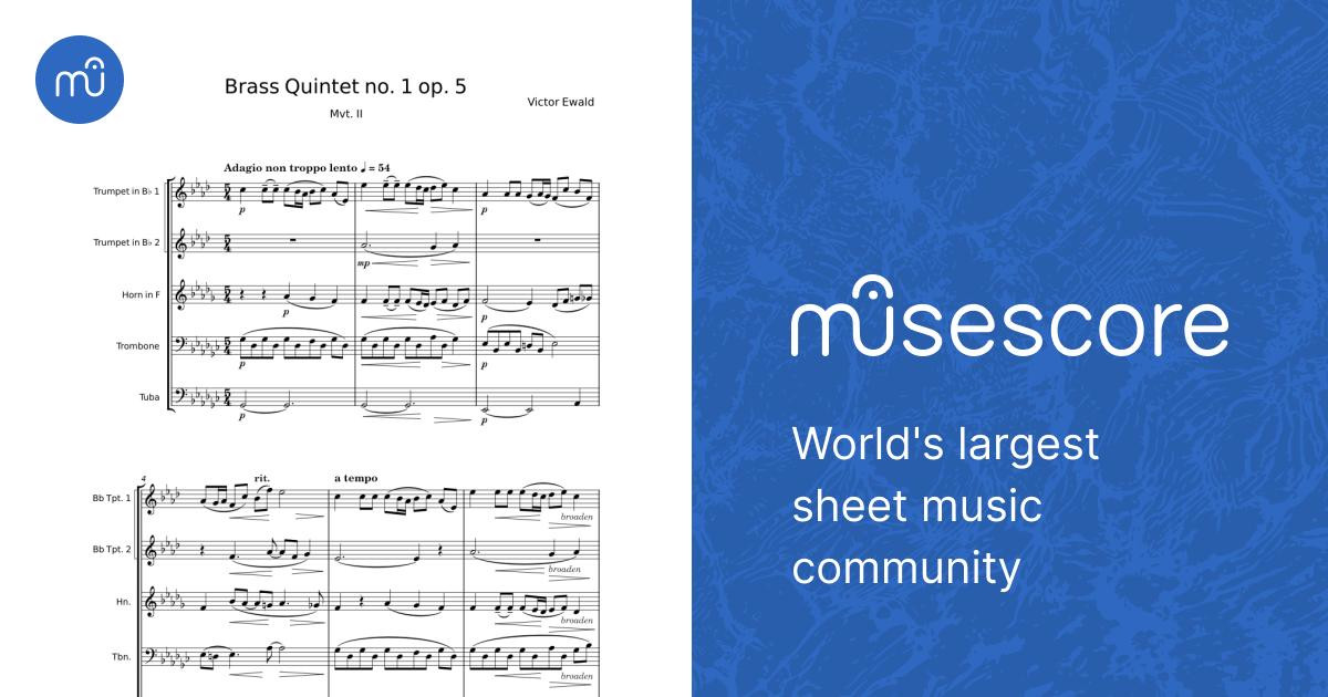 Brass Quintet No.1, Op.5 - Victor Ewald Sheet Music for Trombone