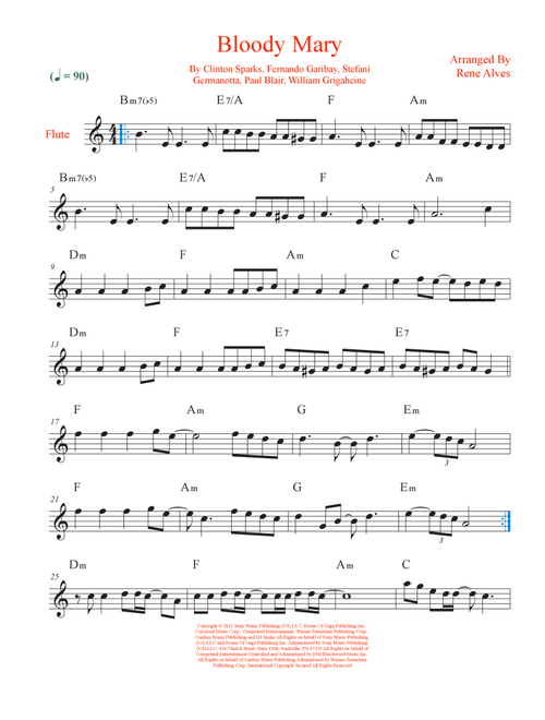 Bloody Mary (Arr. Rene Alves) - Lady Gaga (Flute Solo)