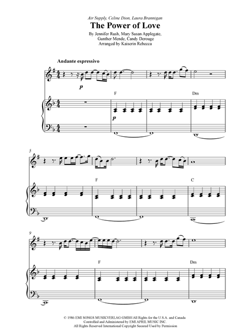 Power Of Love (Arr. Kaiserin Rebecca) - Celine Dion (Soprano Sax and Piano)