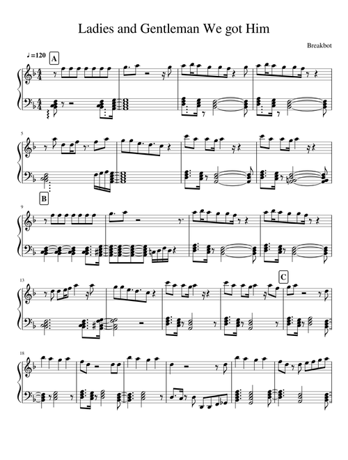 Baby I'm Yours / Ladies and Gentlemen, we got him (Piano)