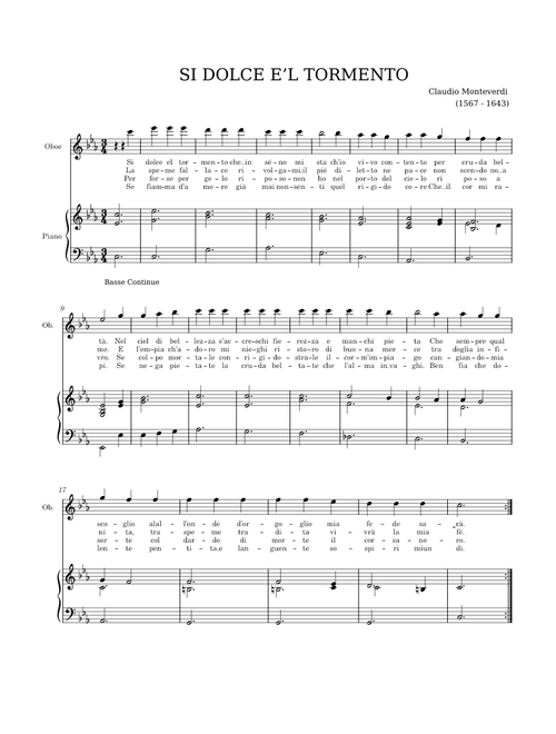 Monteverdi: Si dolce e'l tormento