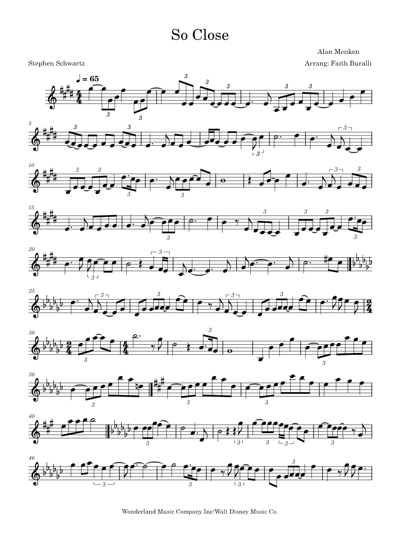 ENCHANTED ALAN MENKEN 吹奏楽　楽譜 So Close – Alan Menken Enchanted - So Close – Misc