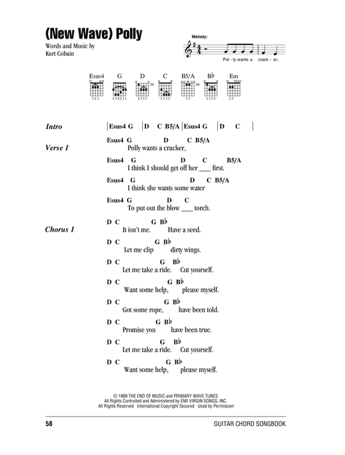 (New Wave) Polly - Nirvana (Guitar Chords-Lyrics)