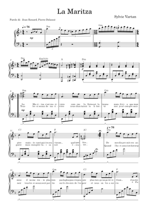 La maritza – Sylvie Vartan La Maritza Sheet Music for Piano (Solo) easy ...