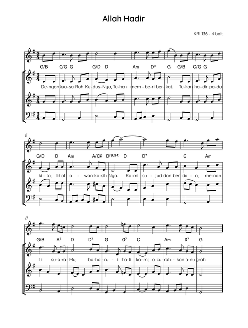 God is Here and that to Bless Us - Score Only (Arr. Angie Wiranata) - JL Black, John R Sweney (Small Ensemble)