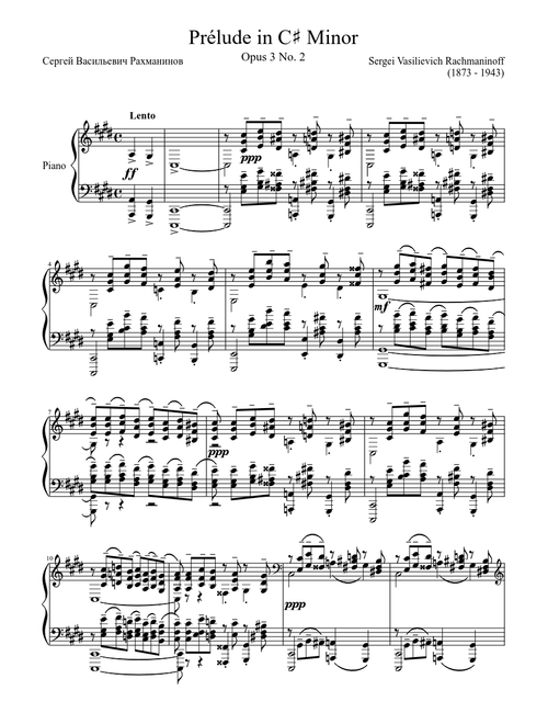 Prélude Opus 3 No. 2 in C♯ Minor