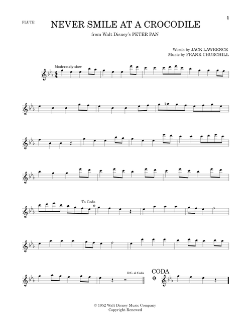 Never Smile At A Crocodile - Frank Churchill (Flute Solo)