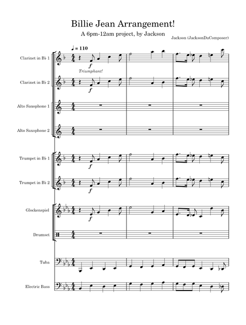 Billie jean – Michael Jackson Billie Jean – Michael Jackson (custom arrangement)