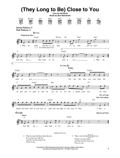 (They Long To Be) Close To You - Carpenters (Easy Guitar)