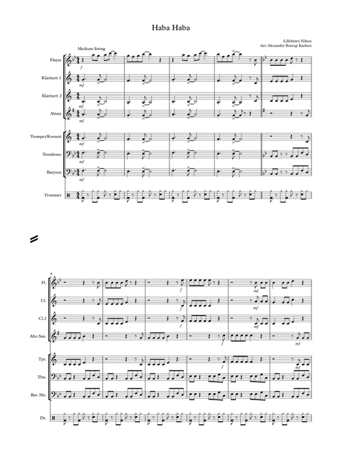 Haba Haba (Arr. Alexander Bosrup Karlsen) - Lillebjørn Nilsen (Large Ensemble)