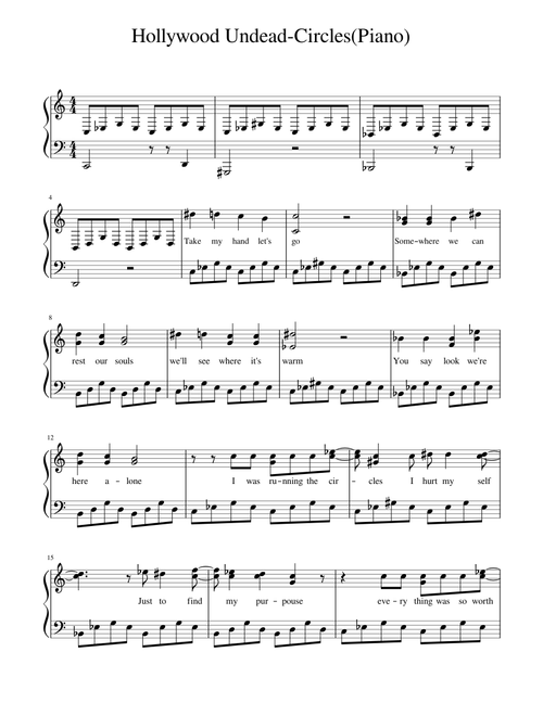 Circles - Hollywood Undead (Piano)