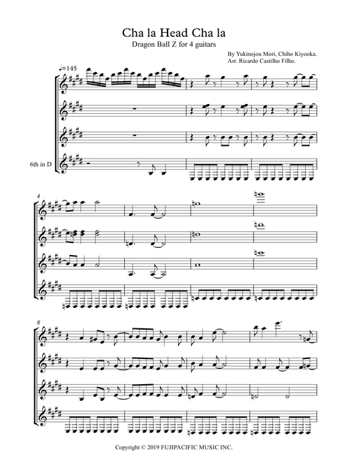 Cha La Head Cha La - Score Only (Arr. Ricardo Cesar dos Santos Castilho Filho) - Yukinojou Mori, Chiho Kiyooka (Guitar Ensemble)