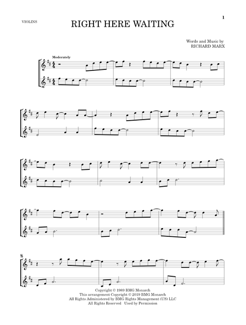 Right Here Waiting - Richard Marx (Violin Duet)