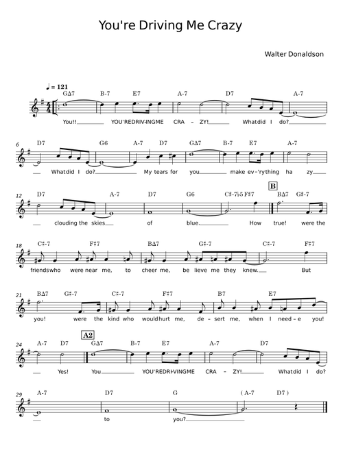 You're Driving Me Crazy - Walter Donaldson