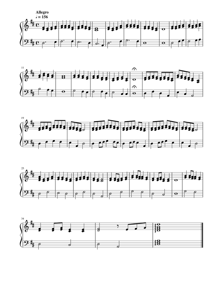 A Random D-Major Piano Solo Sheet music for Piano (Solo) | Musescore.com