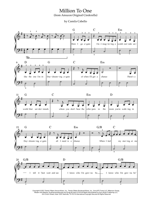 Million To One (Arr. Maiko Hosoda) - Camila Cabello, Scott Harris (Piano Solo)