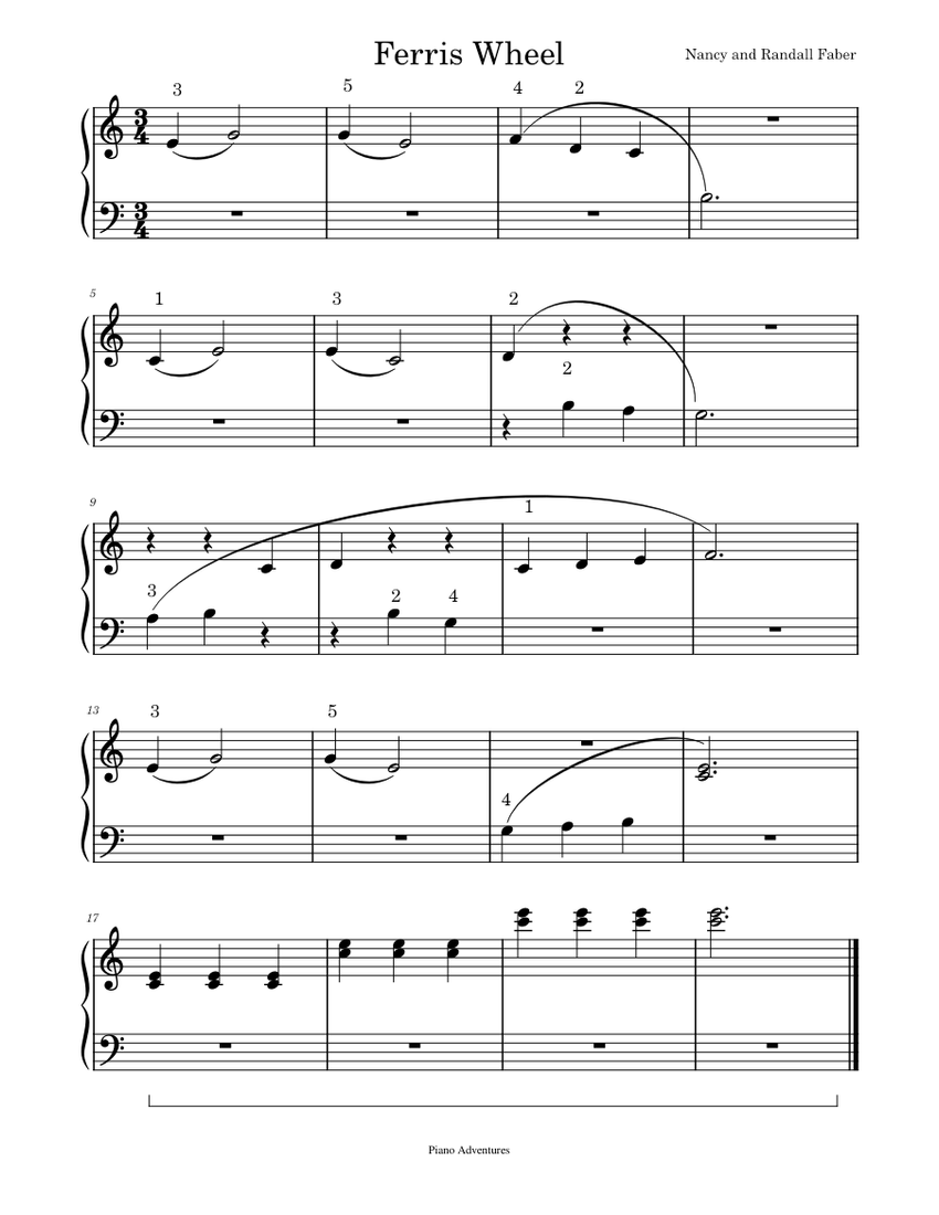 08 Ferris Whell Piano Adventures adv level 1 Sheet music for Piano