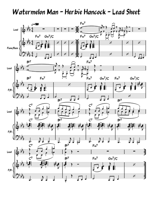 Watermelon Man - Lead Sheet