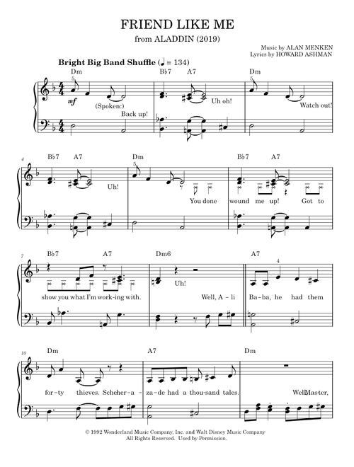 Friend Like Me (from Disney's Aladdin) - Will Smith (Easy Piano)
