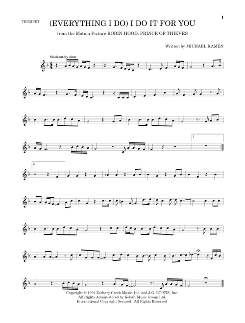(Everything I Do) I Do It For You - Bryan Adams (Trumpet Solo)