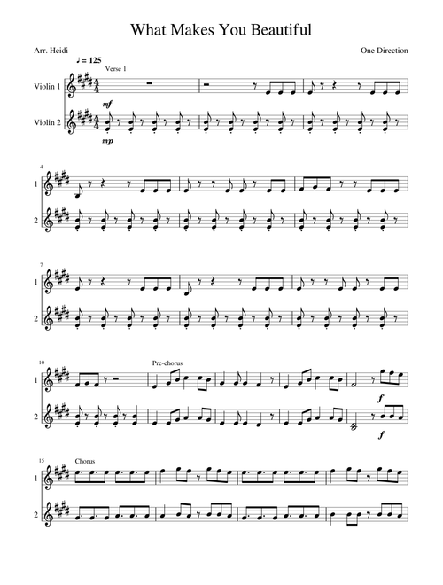 What Makes You Beautiful (Violin duet)