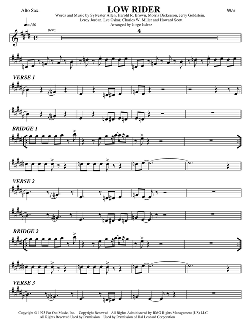 Low Rider (Arr. Jorge Juárez) - War (Alto Sax Solo)