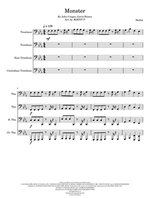 Monster (Arr. ÆJENT P) - Skillet (Small Ensemble)