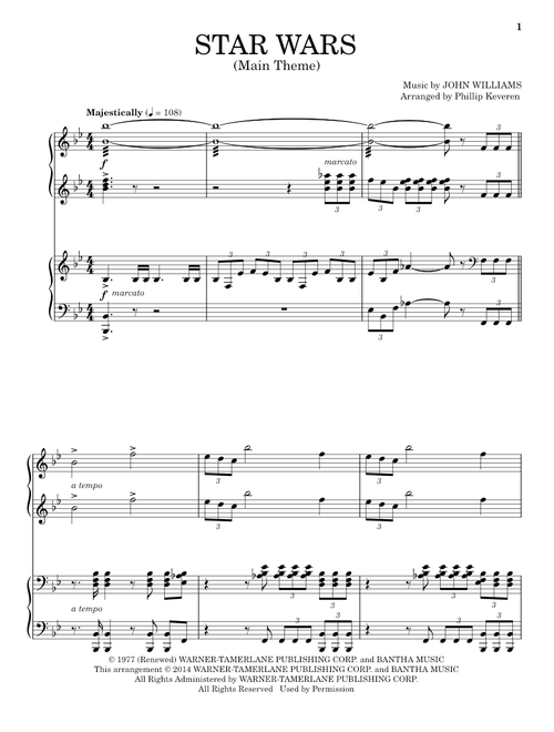 Star Wars (Main Theme) (arr. Phillip Keveren) - John Williams (Piano Duet)