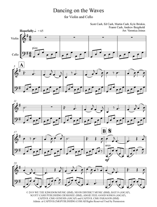 Dancing On The Waves (Arr. Veronica Joines) - We The Kingdom (Instrumental Duet)